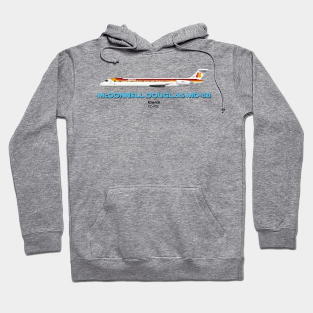 McDonnell Douglas MD-88 - Iberia Hoodie by TheArtofFlying